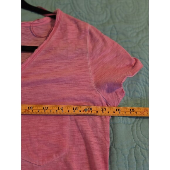 Kenar Women's Size Small Pink Cotton Blend Light Weight V-Neck Short Sleeve Top - Picture 6 of 7